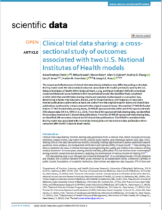 Journal article for Clinical trial data sharing