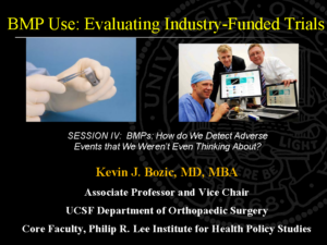 Slide presentation title page for BMP use: Evaluating Industry funded trials