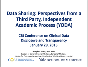 Slide presentation title page for data sharing: perspectives from a 3rd party, Independent academic process