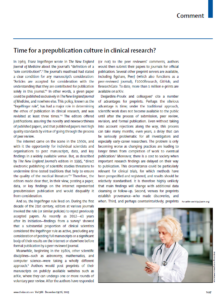 Journal article title page for time for a prepublication culture in clinical research?
