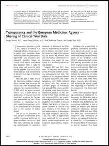 Journal article title page for transparency and European medicines agency sharing of clinical trial data