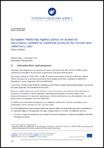 Journal article title page for european med agency policy on access to docs
