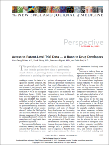 Journal article title page for access to patient level trial data