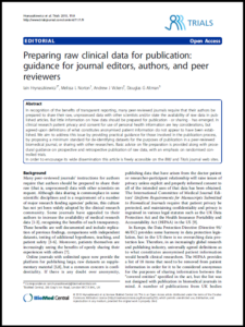 Journal article title page for preparing raw clinical data for publication
