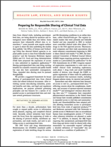 Journal article title page for preparing for responsible sharing of clinical trial data