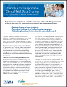 Journal article title page for Principles for responsible clinical trial data sharing