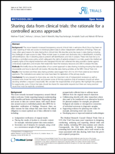 Journal article title page for sharing data from clinical trials: the rationale for a controlled access approach