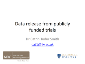 Slide presentation title page for data release from publicly funded trials